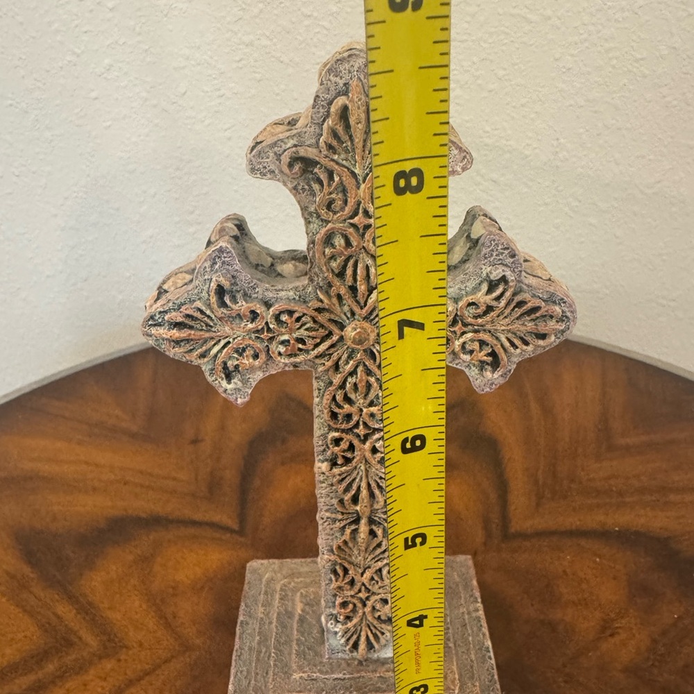 Distressed Ornate Decorative 8”  Cross Home Accent - Picture 9 of 10